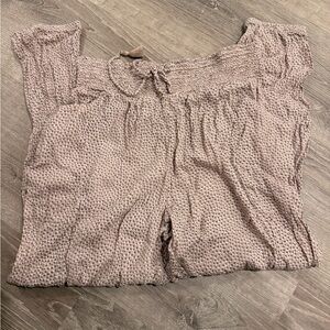 Aerie Smocked Waist Polka Dot Pants L/G Boho Lounge Pants